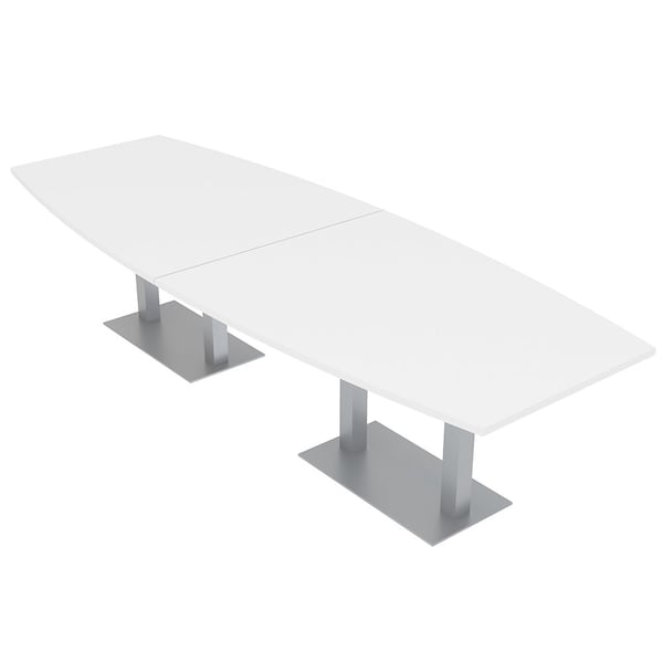 45 in W, 144 in L, 29 in H, Engineered Wood Top, White